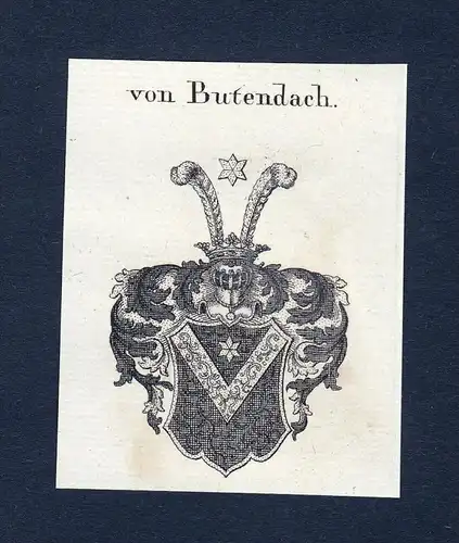 Von Butendach - Butendach Wappen Adel coat of arms Kupferstich  heraldry Heraldik