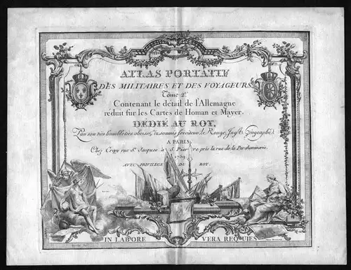 "Atlas Portatif des Militaires et des Voyageurs .." - Titel title Titelblatt Atlas Kupferstich antique print