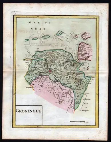 Groningue - Groningen Nederland Karte map Kupferstich
