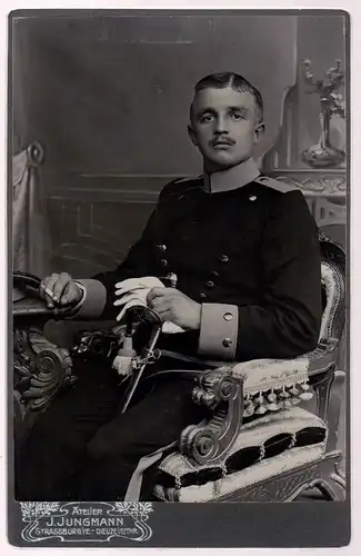 Kabinettfoto Soldat Uniform Säbel Bayerisches Chevaulegers Regiment Dieuze
