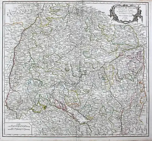 Cercle de Souabe, dans lequel sont distingués les principaux etats, et les enclaves de la maison d'Autriche -