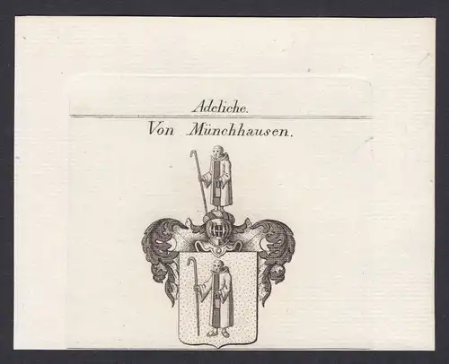 Von Münchhausen - Münchhausen Niedersachsen Wappen Adel coat of arms heraldry Heraldik Kupferstich antique pri