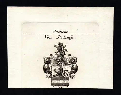 Von Stedingk - Steding Stedingk Niedersachsen Wappen Adel coat of arms heraldry Heraldik Kupferstich copper en