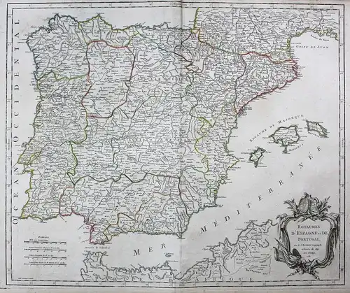 Royaumes d'Espagne et de Portugal - Portugal República Portuguesa Spanien Espana Spain Karte map Kupferstich a