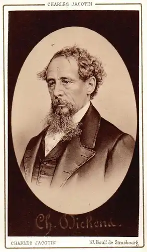 Charles Dickens (1812-1870) - Schriftsteller writer ecrivain Portrait CDV Foto Photo vintage