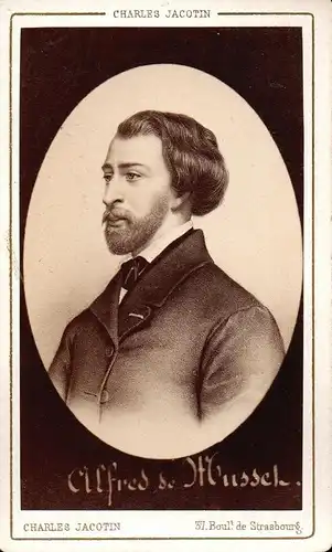 Alfred de Musset (1810-1857) - Schriftsteller writer ecrivain Portrait CDV Foto Photo vintage