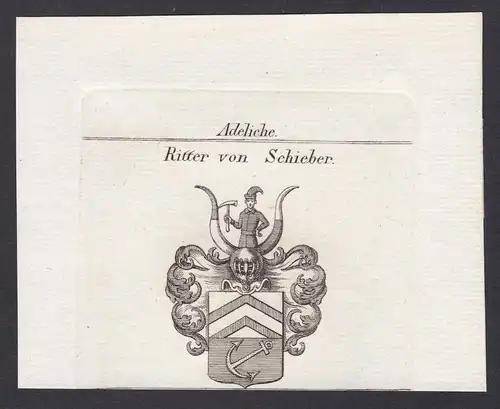 Ritter von Schieber - Schieber Wappen Adel coat of arms heraldry Heraldik Kupferstich antique print
