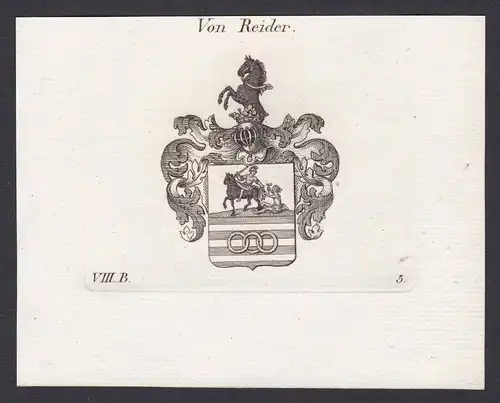 Von Reider - Reider Wappen Adel coat of arms heraldry Heraldik Kupferstich antique print