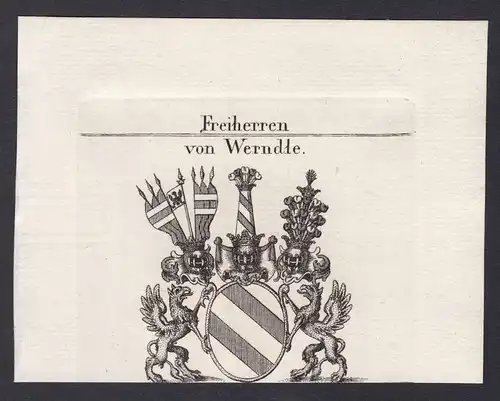 Freiherren von Werndle - Werndle Wappen Adel coat of arms heraldry Heraldik Kupferstich antique print