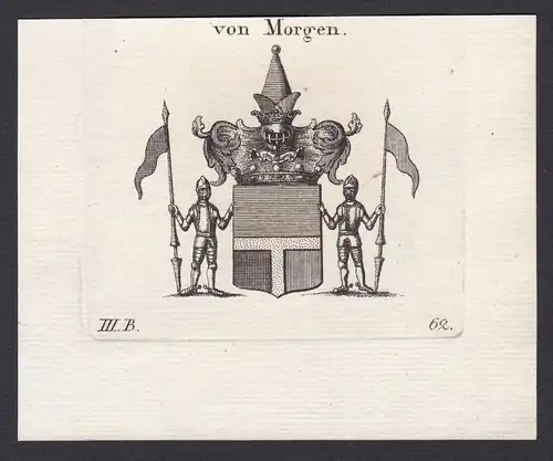 Von Morgen - Morgen Wappen Adel coat of arms heraldry Heraldik Kupferstich antique print