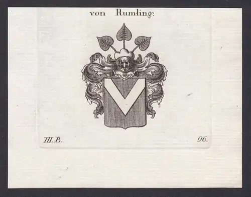 Von Rumling - Rumling Wappen Adel coat of arms heraldry Heraldik Kupferstich antique print
