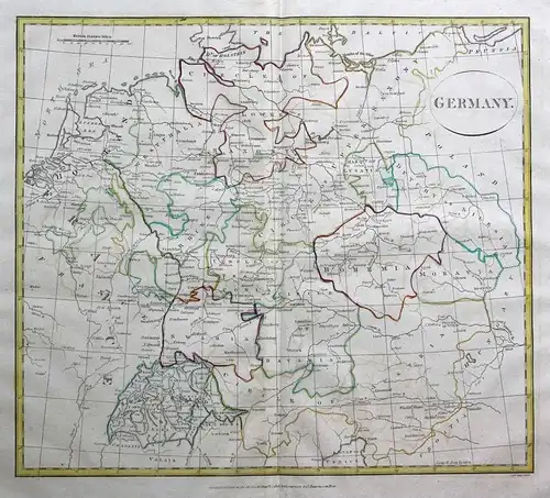 Germany - Deutschland Germany Polen Poland Österreich Austria Schweiz Svizzera Suisse Karte map Kupferstich an