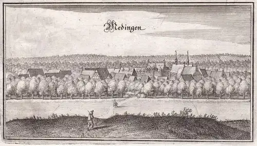 Meinersen - Medingen Ottendorf-Okrilla Sachsen Deutschland Ansicht view Kupferstich Merian