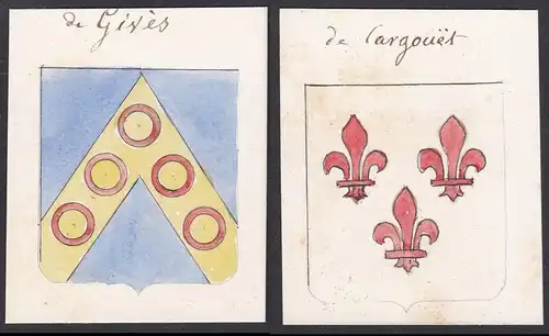 de Gives / de Cargouet - Gives Cargouet Familie family Frankreich France Wappen Adel coat of arms heraldry Her