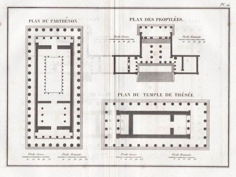 Plan Du Parthenon Plan Des Propylees Plan Du Temple De Thesee Parthenon Propylaen Hephaisteion Greece Gr