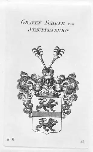 Schenk Stauffenberg Wappen Adel coat of arms heraldry Heraldik Kupferstich