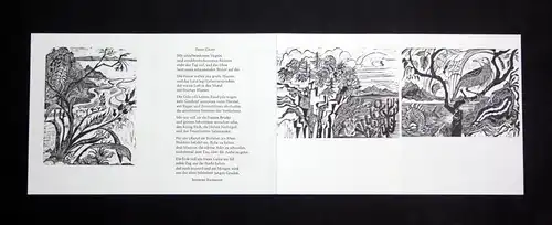 Sechs Original-Holzstiche von Ruth Schefold zu dem Gedicht Freies Geleit