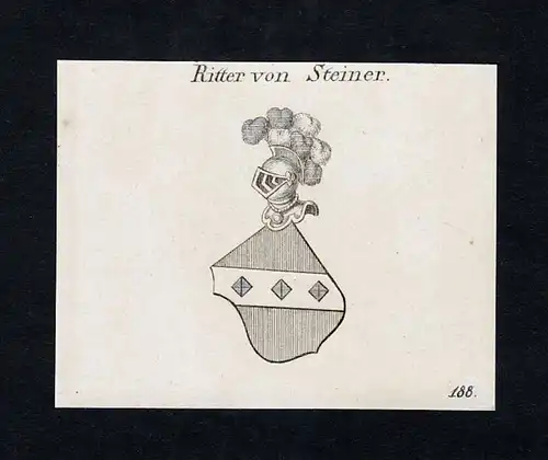 Ritter von Steiner - Steiner Joseph Ritter Wappen Adel coat of arms heraldry Heraldik Kupferstich engraving
