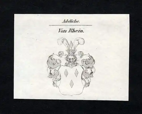 Von Rhein - Rhein Wappen Adel coat of arms heraldry Heraldik Kupferstich engraving