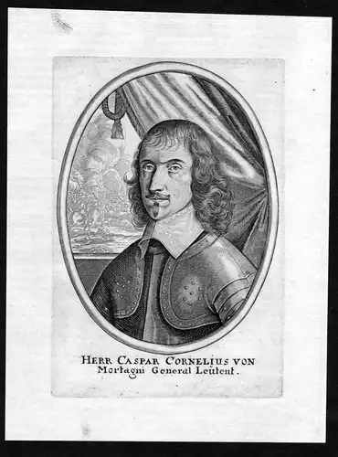 Herr Caspar Cornelius von Mortagni - Caspar Cornelius von Mortagni Portrait Kupferstich antique print