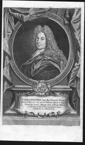 Johannes Paulinus a Lillienstedt - Johan Paulinus Lillienstedt Sverige Portrait Kupferstich antique print