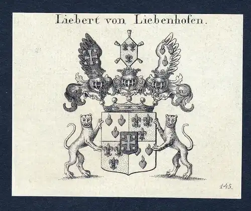 Liebert von Liebenhofen - Benedikt Adam Liebert Liebenhofen Wappen Adel coat of arms heraldry Heraldik Kupfers
