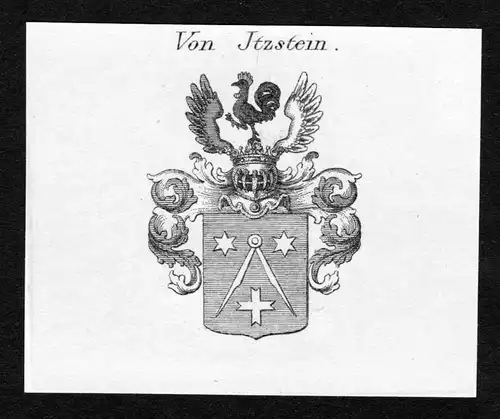 Von Jtzstein - Johann Adam Itzstein Jtzstein Wappen Adel coat of arms heraldry Heraldik Kupferstich engraving