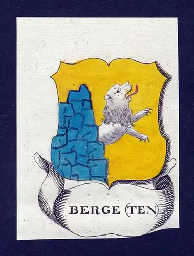 Berge (ten) - Schulze Berge Wappen Adel coat of arms heraldry Heraldik Kupferstich engraving
