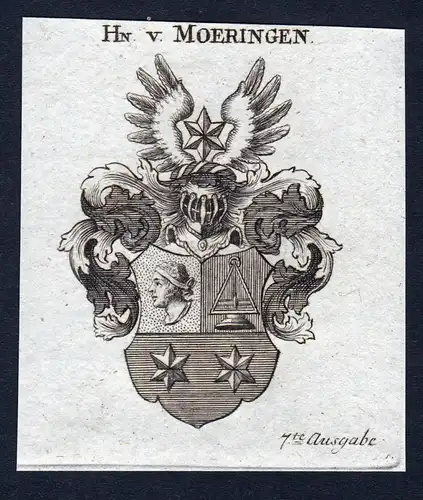 F.Hn. v. Moeringen - Moeringen Möringen Sachsen-Anhalt Wappen Adel coat of arms heraldry Heraldik Kupferstich