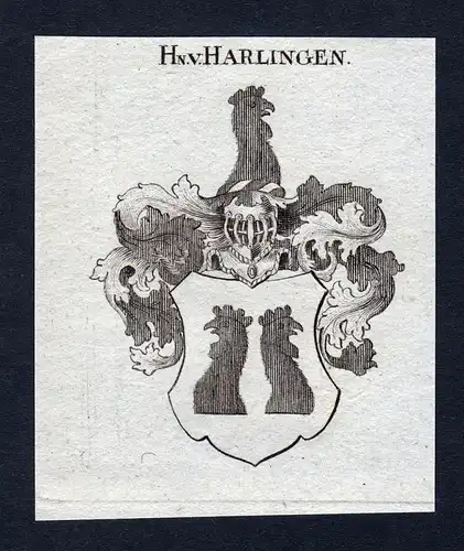 Hn. v. Harlingen - Harlingen Niederlande Wappen Adel coat of arms heraldry Heraldik Kupferstich engraving