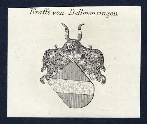 Krafft von Dellmensingen- Krafft von Dellmensingen Wappen Adel coat of arms Kupferstich antique print heraldry