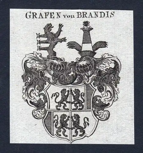 Grafen von Brandis - Brandis Schweiz Wappen Adel coat of arms heraldry Heraldik Kupferstich engraving