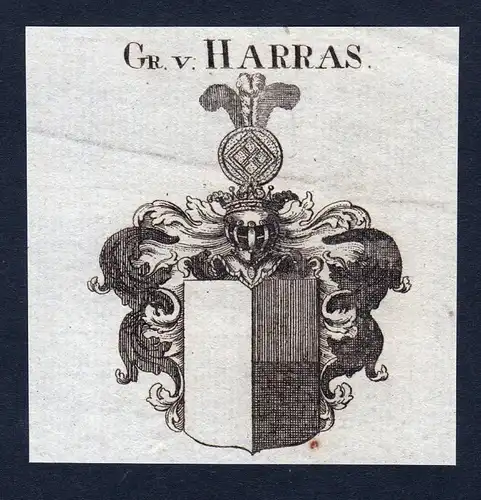 Gr. v. Harras - Harras Thüringen Erfurt Wappen Adel coat of arms heraldry Heraldik Kupferstich engraving