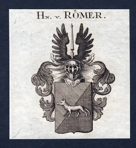 Hn. v. Römer - Römer Meißen Wappen Adel coat of arms heraldry Heraldik Kupferstich engraving