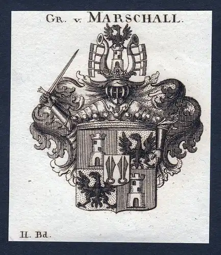 Gr. v. Marschall - Marschall Thüringen Wappen Adel coat of arms heraldry Heraldik Kupferstich engraving