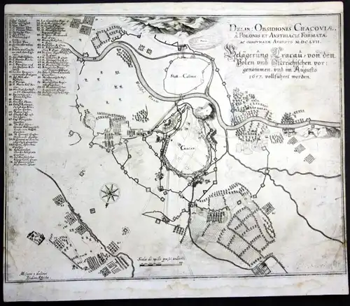 Belägerung Cracau von den Polen und Östreichischen vorgenommen und im Augusto 1657 vollführet worden - Kraukau