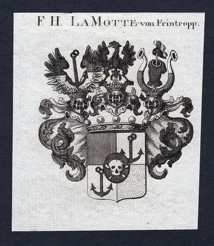 F. Hn. Lamotte von Frintropp - Lamotte Frintropp Frintrop Wappen Adel coat of arms heraldry Heraldik Kupfersti