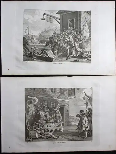 The Invasion: France | The Invasion: England - Invasion France England gravure Kupferstich antique print