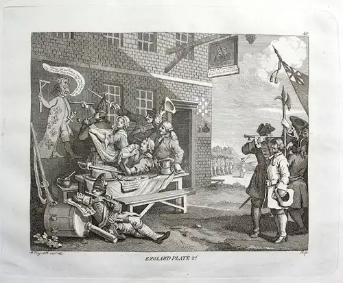 The Invasion: France | The Invasion: England - Invasion France England gravure Kupferstich antique print