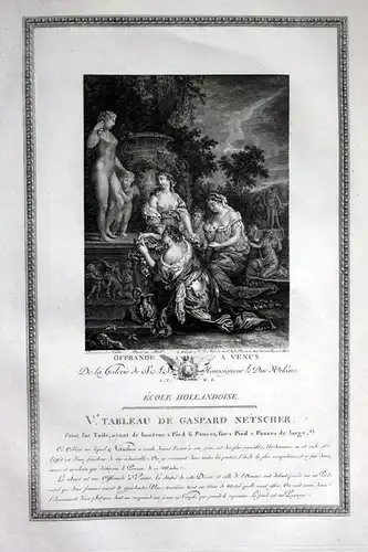 Offrande a Venus - Opfergabe offrande offering Venus Kupferstich antique print