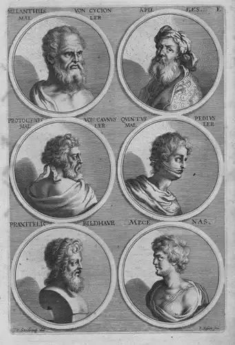 Melantus von Cycion - Apelles - Protogenes von Caunus - Quintus Pedius - Praxitells - Mecenas - Antike antiqui