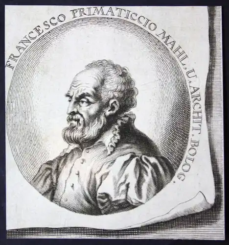 Francesco Primaticcio - Francesco Primaticcio Bildhauer sculptor Maler painter Kupferstich etching Portrait