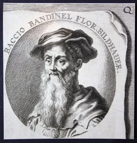 Baccio Bandinel Flor. - Baccio Bandinelli Italia Italien Bildhauer sculptor Kupferstich etching Portrait