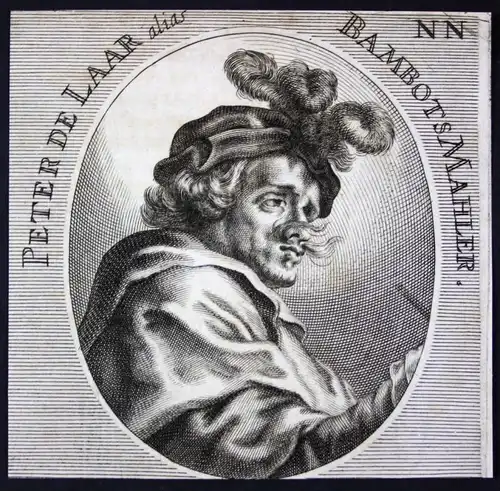 Peter de Laar alias Bambots - Pieter van Laer Maler painter Kupferstecher Kupferstich etching Portrait