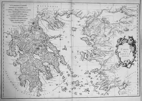Carte de la Grece ancienne - Greece Griechenland islands Karte map Kupferstich antique print