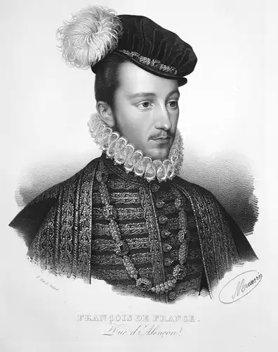 Francois de France - François-Hercule de Valois Graf comte earl paire Pair France Frankreich Lithographie Maur