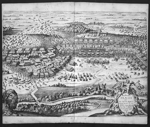 Delineatio Praelii .. Ai 1631 prope Lipsian commissi - Schlacht bei Breitenfeld Leipzig battle Kupferstich ant