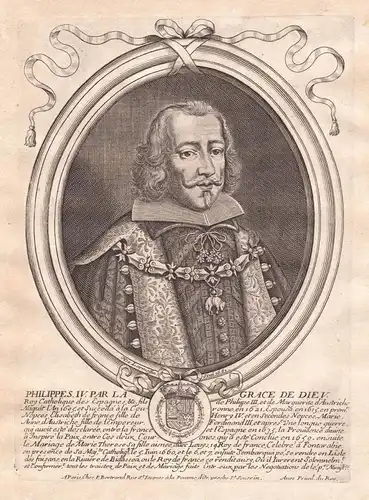 Philippes IV - Philip Spain Felipe IV de Espana rey Portrait Kupferstich engraving