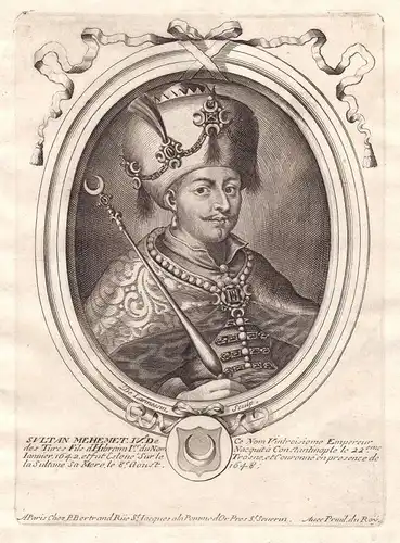Sultan Mehemet IV - Mehmed IV Ottoman Empire Portrait Kupferstich engraving