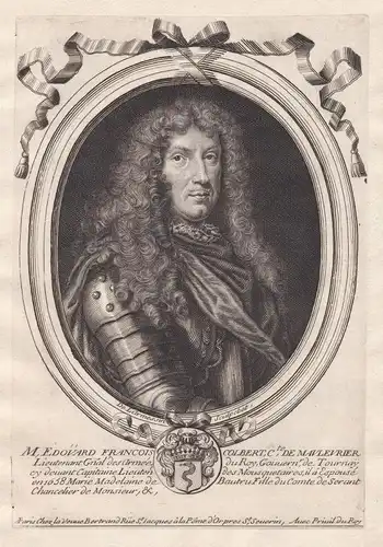M Edovard Francois Colbert - Edouard-Francois Colbert gravure Portrait Kupferstich engraving